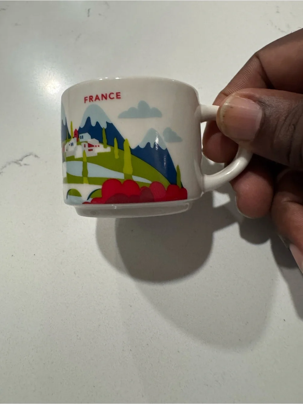Starbucks White Ceramic 'You Are Here' Mini Mug